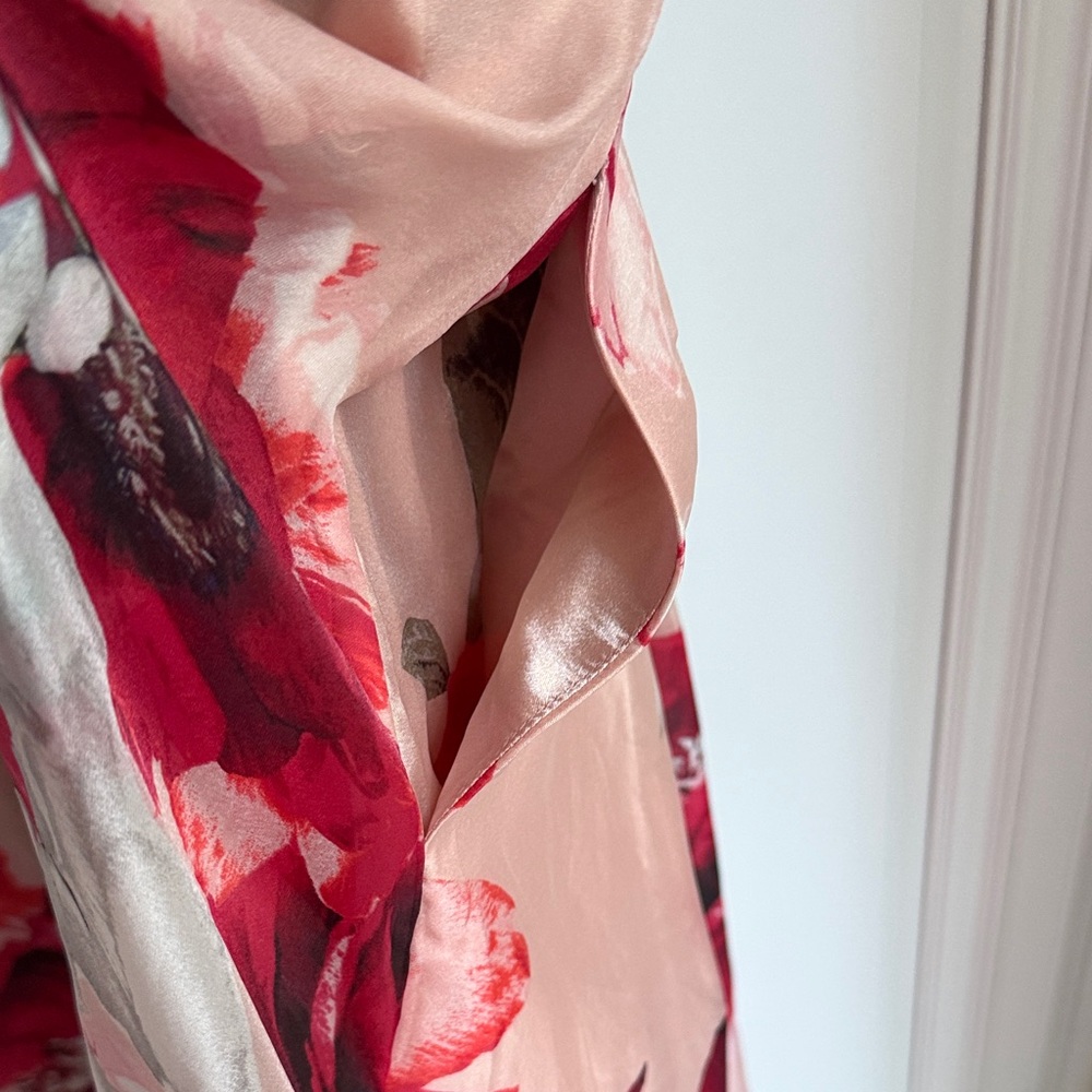 White House Black Market Pink and Black Floral Midi Dress, size 4 - Picture 7 of 10